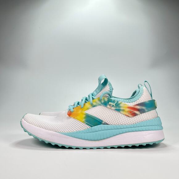 Puma Pacer Next Excel Light Blue Teal Running Shoes Tie Dye 37534501 Youth Sz 5C - Picture 4 of 10